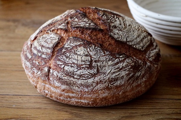 A crusty artisan loaf of bread