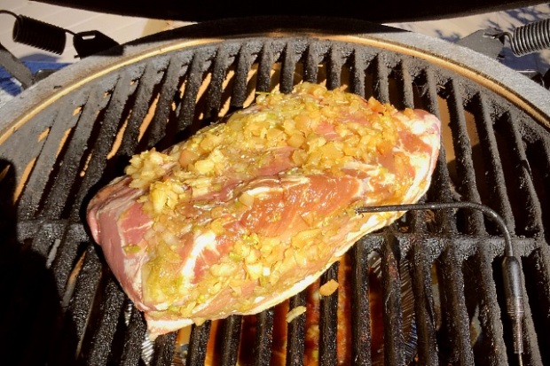 Pork butt marinated with Vietnamese lemongrass sauce